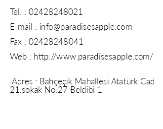 Paradise's Apple Hotel iletiim bilgileri